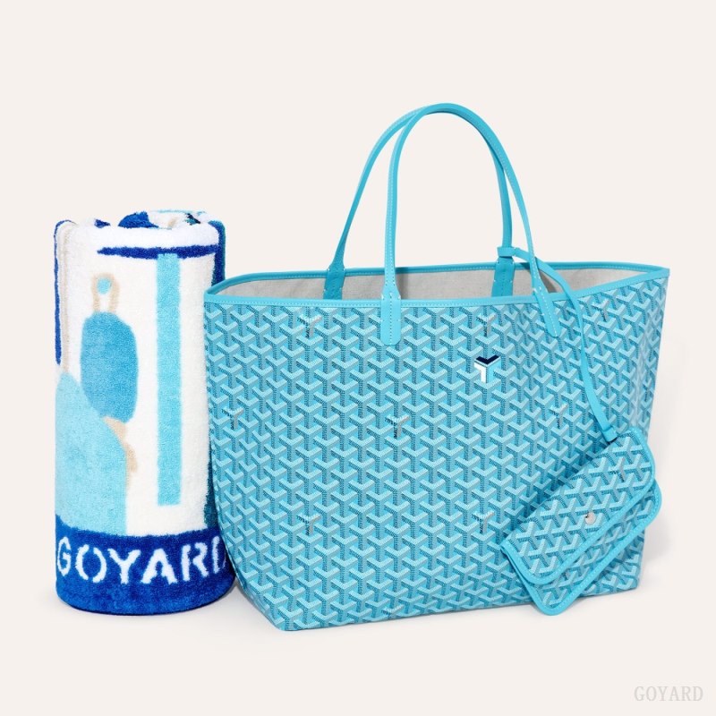 Goyard Saint Louis GM Bag and Balise Beach Towel Tote Çanta Turkuaz | GY-HDQ8812