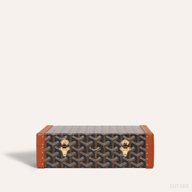 Goyard VENDÔME JEWELLERY CASE Boxes Siyah Kahverengi | GY-JLM1839