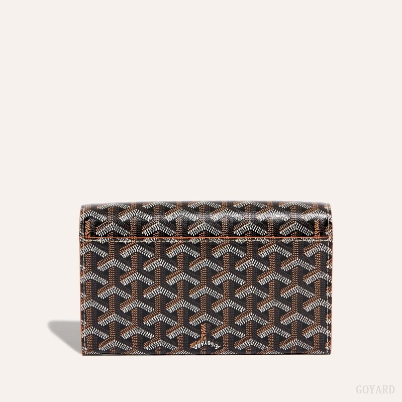 Goyard Varenne Continental Wallet Omuz Çantası Siyah Kahverengi | GY-OXW0300