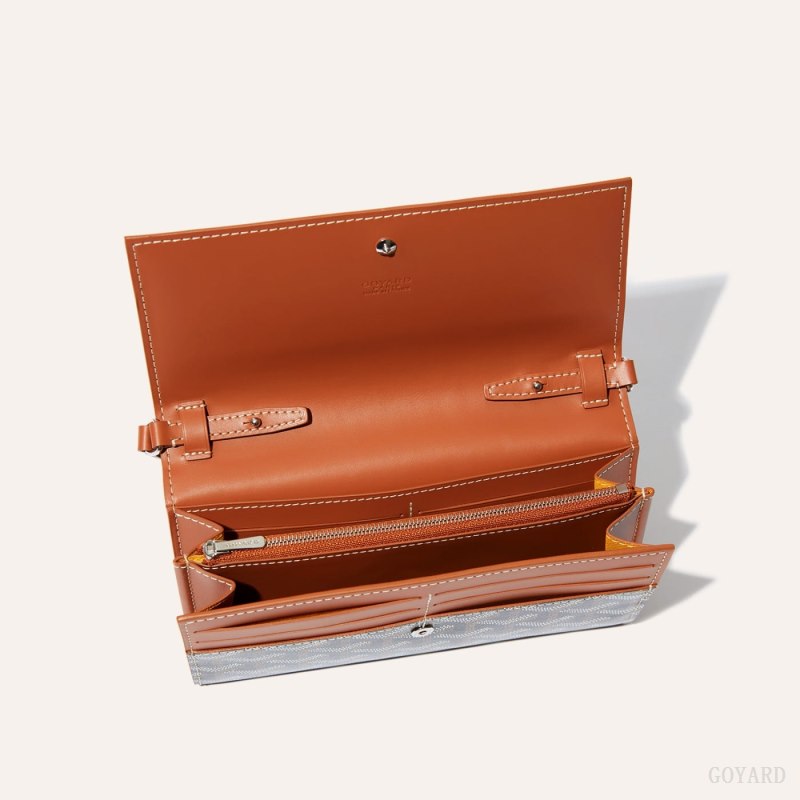 Goyard Varenne Continental Wallet Omuz Çantası Siyah Kahverengi | GY-OXW0300