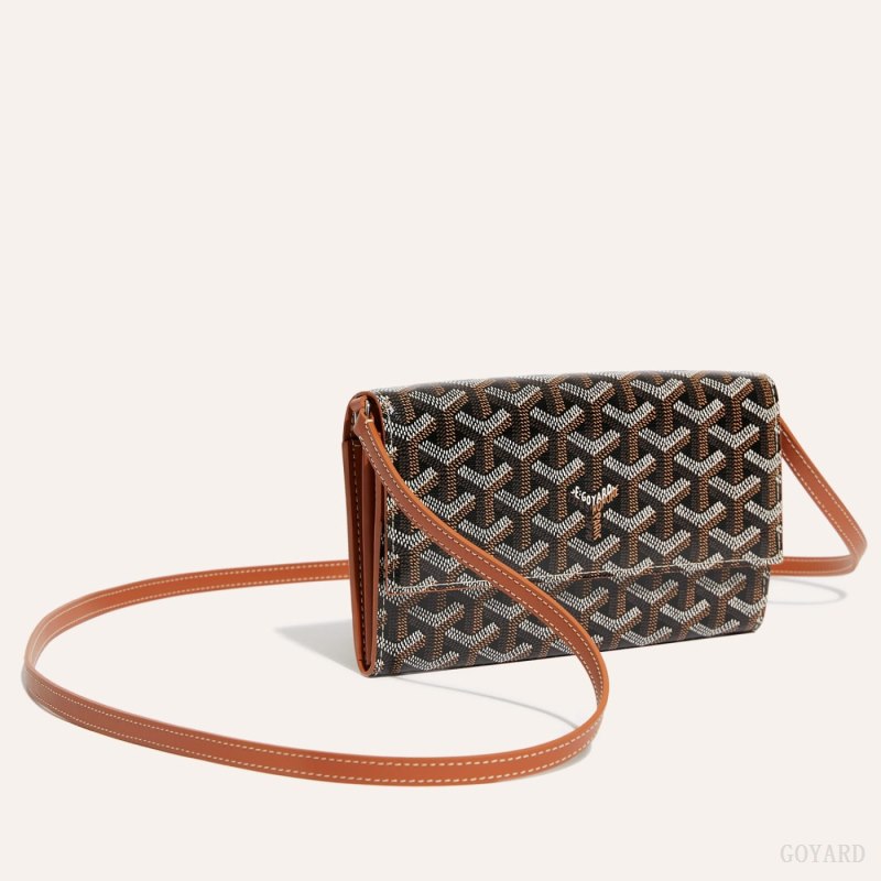 Goyard Varenne Continental Wallet Omuz Çantası Siyah Kahverengi | GY-OXW0300