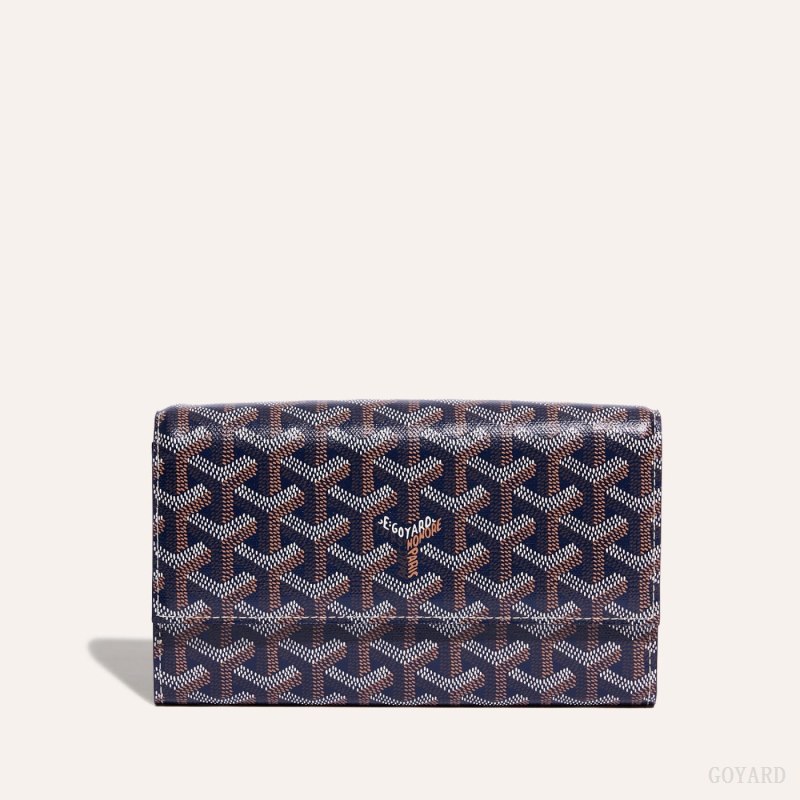 Goyard Varenne Continental Wallet Omuz Çantası Lacivert Mavi | GY-BKV0729